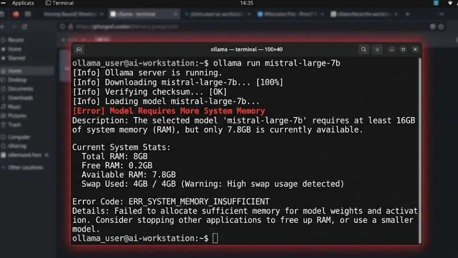 Model Requires More System Memory