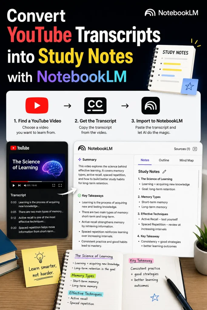 Convert YouTube Transcripts into Study Notes with NotebookLM